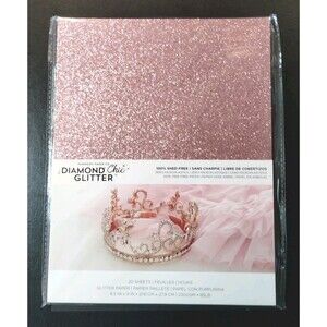 Harmony Paper Inkjet Printable Glitter Paper, Princess Pink, 8.5"x11", 20 Sheets